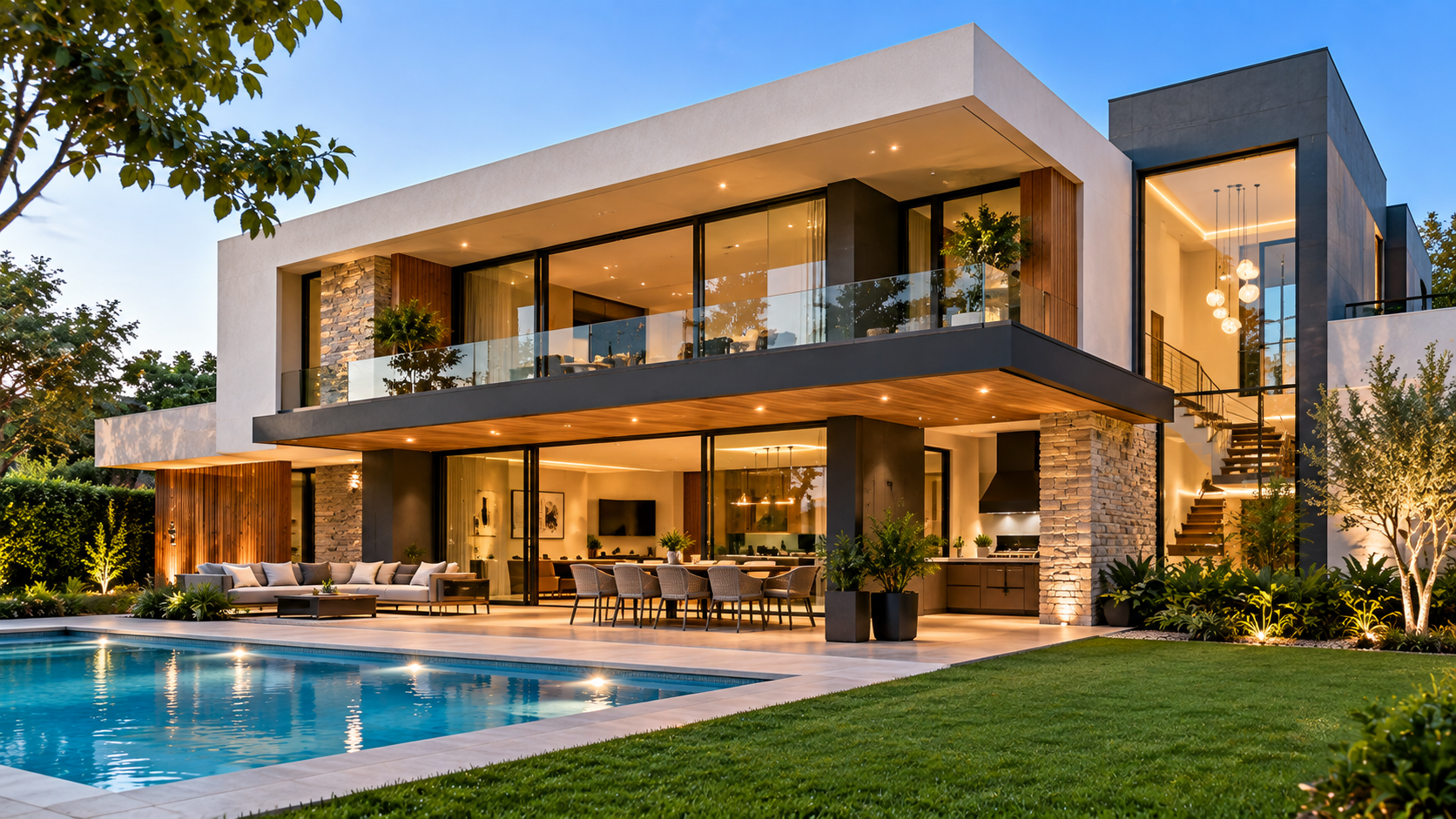 Minimalista con piscina